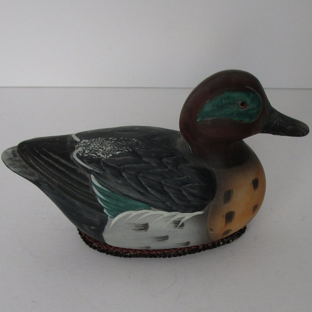 ceramic bisque duck decoy lint brush